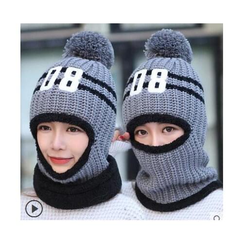 VEITHDIA Womens Knitted Hat Scarf Caps Neck Warmer Winter Hats For Men Women Skullies Beanies Warm Fleece Cap wholesale