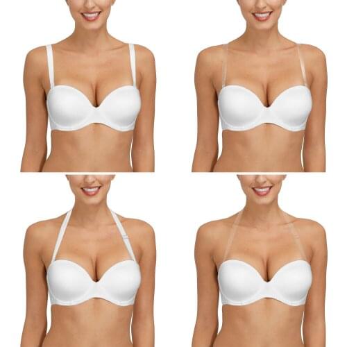 Vgplay Push-up Women Bra Strapless Halter Multiway Underwear Solid Plunge Lingerie Adjusted Bras for Women Plus Size B C D E F G