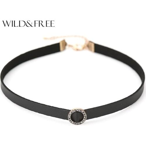 2017 Direct Selling Collier Maxi Necklace Collares Wild & Free Women Leather Choker Necklace Antique Circle Pendant Jewelry