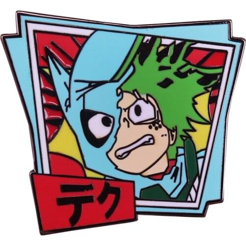 Deku lapel pin my hero academia badge cute anime brooch