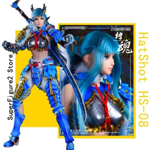 1/6 HatShot HS-08 Hunting S o u l Series Monster Hunter Thunder Wolf Dragon Set Head Clothes Accessory for S16A S18A S22A Body