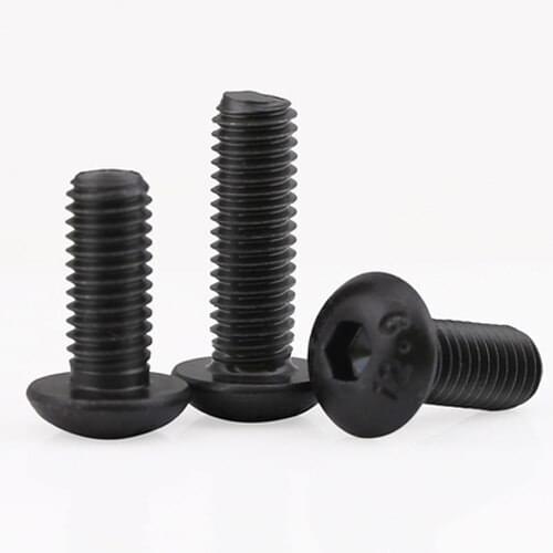 10pcs M5 12.9 level Round head Hexagon socket screw Pan heads Allen cap bolt Round cup screws Mechanical bolts 8mm-40mm Length