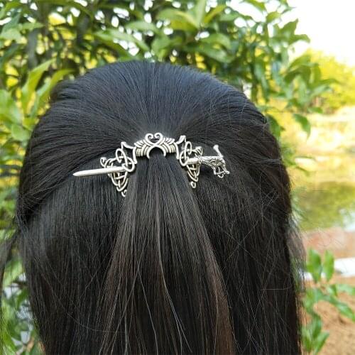 10PCS Viking Dragon Hair Sticks Celtics Knotwork Hairpin Hair Jewelry For Women Cetilcs Hair Jewelry