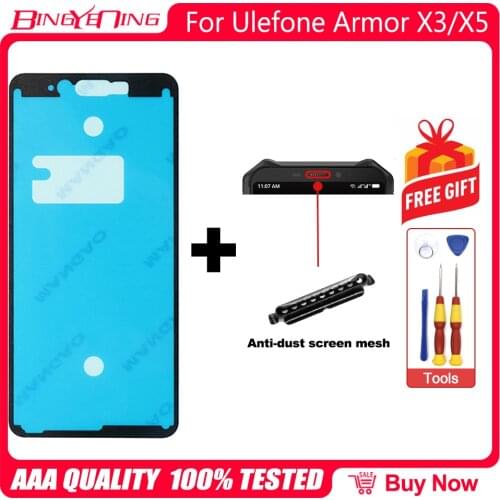 100% Quality For Ulefone Armor X3/X5 Front Frame Back Glass Cover Case Adhesive Sets Sticker+Earpiece receiver wire steel mesh