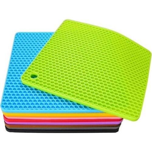 2pcs/lot 18cm Round/Square Heat Resistant Silicone Mat Drink Cup Coasters Non-slip Pot Holder Table Placemat Kitchen Accessories