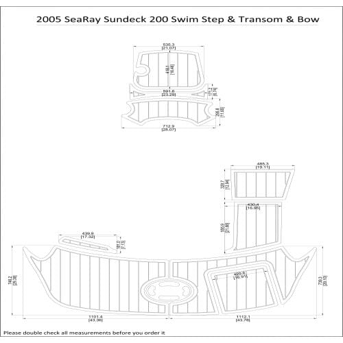 2005 SeaRay Sundeck 200 Swim Step & Transom & Bow Pad Boat EVA Teak Decking 1/4" 6mm