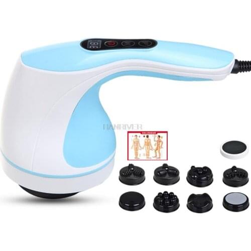 220V Electric Dolphin Massager Neck Waist Back Massage Hammer Vibration Infrared Stick Roller Multi-functional Body Massager