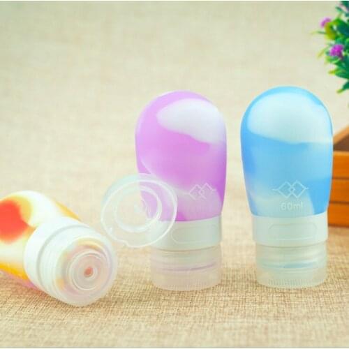 3ps/lot Drop bottle Ship 38ml Silicone Refillable Portable Mini Traveler Packing Bottle Press Bottle for Lotion Shampoo Bath