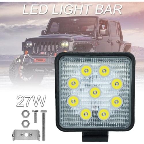 4 Inch Led Wrok Light led bar LED lightbar 27W Spot Beam Work Lamps for Off-Road Suv Boat 4X4 Jeep JK 4Wd Truck 12V-24V IP68