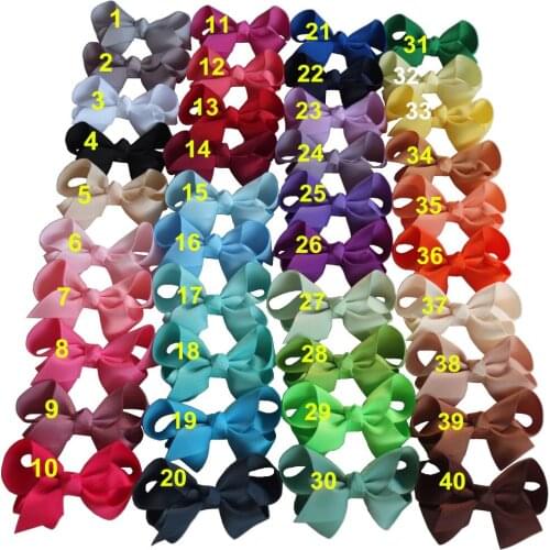 40 PCS Wholesale 3 inch Cute Hair bow Hair clips Baby Girls hair accessories Boutique Bow clips hairbows Hairgrips Headwear