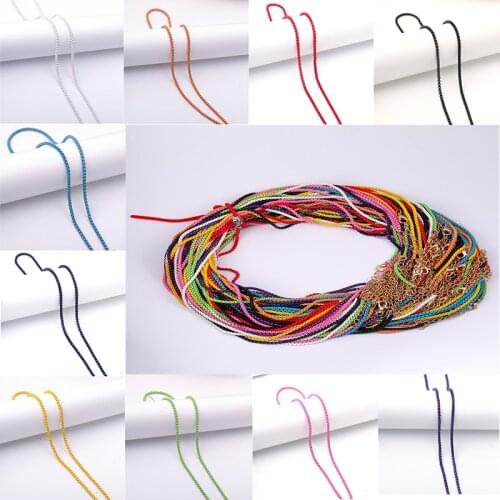 50PCS Rainbow Color Chains Length 50cm 10Colors Mixed For DIY Jewelry Making Chain Pendant Necklace Accessories Crafts Findings