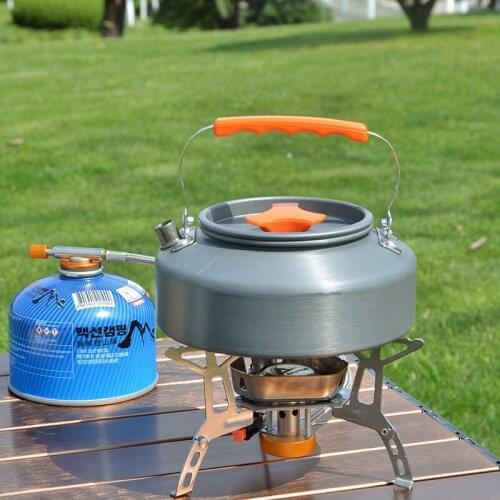 Aluminium Camping Kettle 1.1L/1.6L Outdoor Coffee Kettle Camping Tableware Cookware Cooking Kit for Picnic Travel Hiking