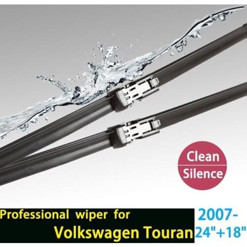 Car Wiper blades for Volkswagen Touran (From 2007 onwards) 24"+18" fit push button type wiper arms only, Not hook arms