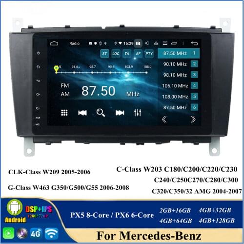 DSP PX6 6-core 8" Android 10 Car Radio DVD GPS for Mercedes Benz C-Class W203 CLC G Class W467 WIFI Bluetooth 5.0 Easy Connect