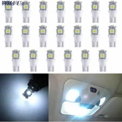 10pcs Car Wedge side Clearance License Plate Lamp T10 LED Bulb 12V T10 5050 5-SMD LED Signal Light Super