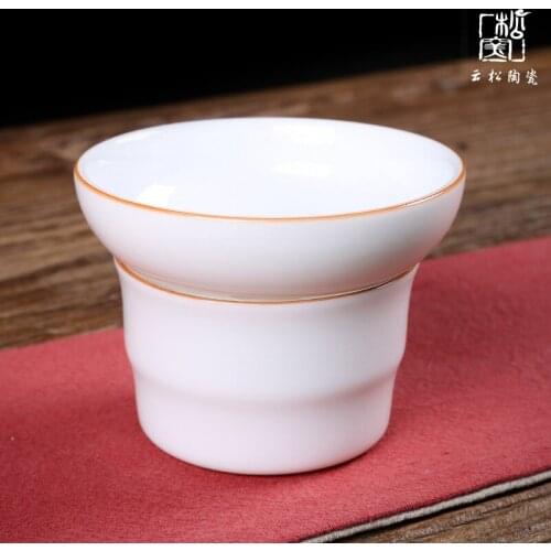 White Glaze Tea Strainer Jade Porcelain Tea Filter Ceramic Filter Stroke Kung Fu Tea Set Phnom Penh Tea Strainer Net Accessories