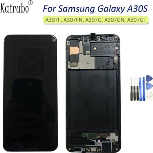 Incell LCD Touch Screen Digitizer For Samsung A30s A307F A307FN A307G A307YN Full Display With Frame Complete Replacement