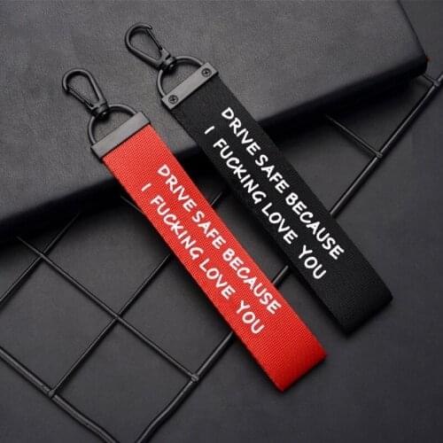 Drive Safe I Need You Here With Me Ribbon Keychain for Dad Boyfriend Husband New Driver Jewelry Gift