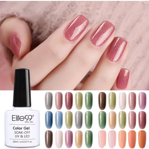 Elite99 5pieces Glitter Gel Nail Polish With Matt Top Coat Soak Off UV LED Nail Gel Set Nail Art Varnish Hybrid Enamel Lacquer
