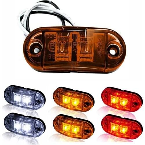 12Pc12/24v Truck Led Side Marker Lights Traile Truck Caravan Side Clearance Marker Light Width Lamp Car Truck Turn Signal Light