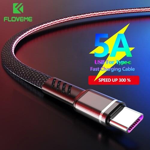 Floveme Cable USB Type C for Samsung Xiaomi iphone 11 12 moblie phone Fast Charging Cord Cables Wire C cable Micro type-c charge
