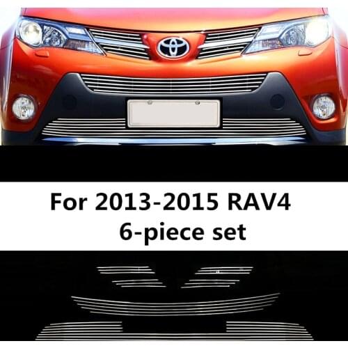 Body kit front bumper cover modified grille accessories electroplated aluminum alloy racing grill for Toyota RAV4 2013--2019