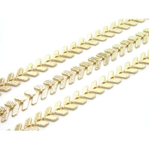 Gold filled 14 K arrows chain 6x1mm gold cover brass chains GC02