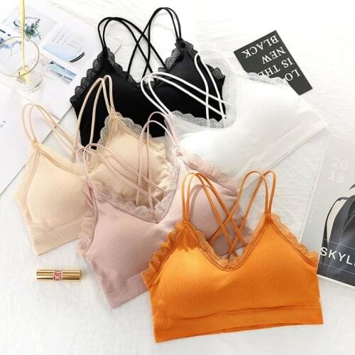 Lece Elastic Gathering Bralette Push Up Bra Summer Anti-light Korean Style Wild Bra Tube Top Sexy No Rims Bra