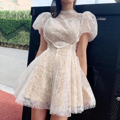 Summer New Kawaii Sweet Fairy Dress Retro Korean Style Designer Cute Fairy Dress Femae Party Mini Sexy Club Outfits for Women