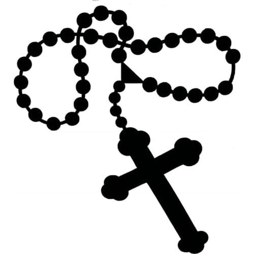 Hot Sell Personality ROSARY BEADS RELIGIOUS Car Stickers Accessories Motorcycle Sunscreen Waterproof PVC 12cm *10cm