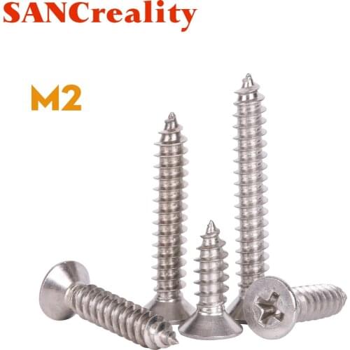 M2 M2.2 M2.6 M3 M3.5 M4 M5 M6 304 Stainless steel Cross recessed countersunk Flat head tapping screws Wood Screw
