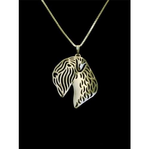 Trendy cute fashion wheaten dog pendant necklace women gold silver plated statement necklace