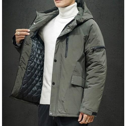 Autumn/Winter Casual Oversized Hooded Thicken Cotton Mens Jacket Warm Outer Streetwear Parka Coat Zipper Windbreaker Clothes