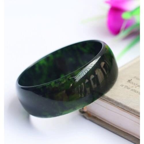 Natural Fashion Accessories Jade Bangle Bracelet Charm Jadeite Jewelry Hand Carved Round Bangle for Men Women Gifts