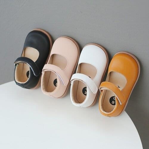 2021 Autumn Baby Girls Leather Shoes Infant Toddler Shoes Comfortable Soft Bottom Student Kids Children Casual Shoes