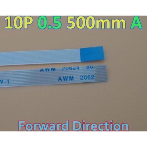20pcs New FFC FPC flat flex cable 0.5mm pitch 10 pin Forward Length 500mm Ribbon Flex Cable 10pin 10P
