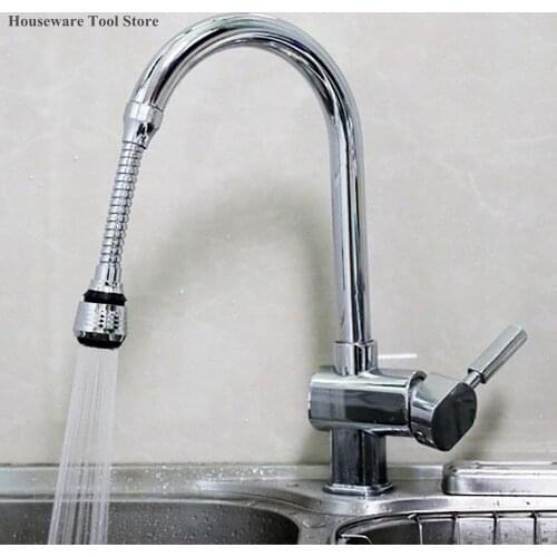 Swivel Tap 360 Degree Sink Mixer Kitchen Tool Chromed Faucet Nozzle Sprayer Water Saving Aerator Free To Bend Flexible Tap House