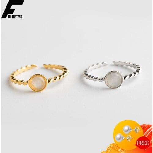 Luxury Ring for Women s925 Sterling Silver Jewelry with Moonstone Open Finger Rings for Wedding Promise Party Gift Accessories