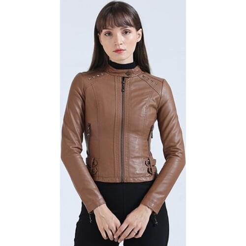 Женские кожаные куртки SANTELON China At AliExpress