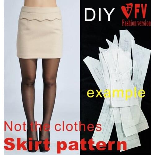 DIY hand-sewn structure chart womens woolen short skirt half skirt bag skirt clothing pattern TBQ-6