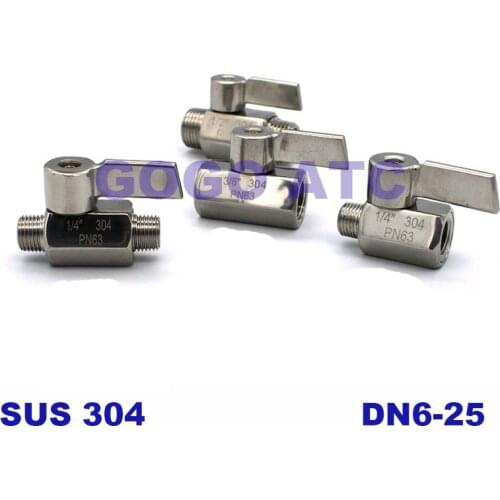 High quality MINI Ball valve Stainless steel 304 1/8 1/4 3/8 1/2 female male thread BSP for water oil acid 2 way ball valve