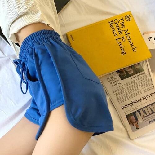 Sports Shorts Women Running Shorts High Waist Sports Pants Solid Color Multicolor Optional Large Size Leisure Home Yoga Shorts