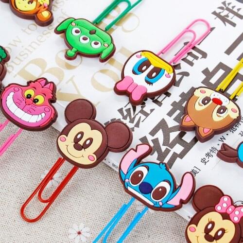 Disney cartoon movie peripheral cute cartoon silicone paper clip pagination bookmark metal paper clip children birthday gift toy