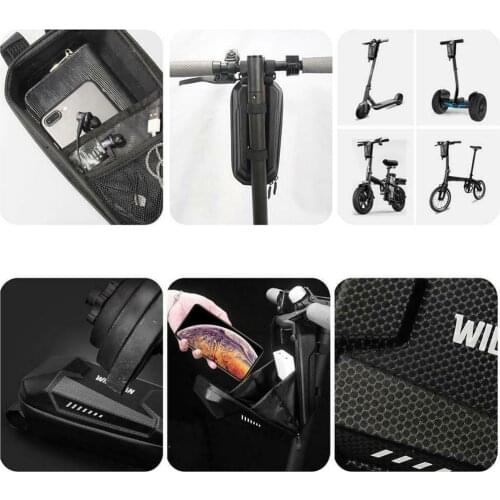 Foldable Waterproof Bike Handlebar Bag Storage Front Bag Bicycle Basket for Electric Scooter Balance Car Road Bike Mountain Bike