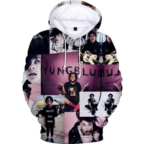 Oversized YUNGBLUD 3D Hoodies Men/women Sweatshirts Fashion Hooded Pullover Autumn Winter Streetwear Hip Hop Sweatshirts Hoodie