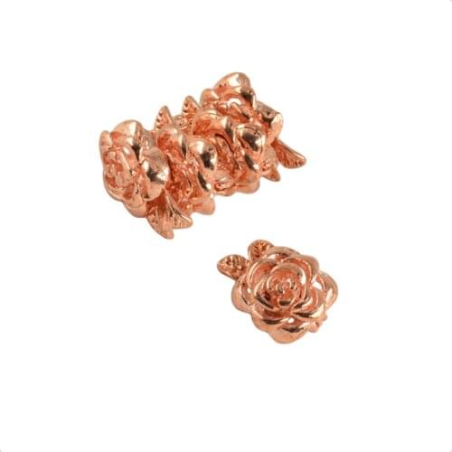 Pack Of 5 Rose Gold Flower Magnetic Clasps for Jewelry Necklace Bracelet 22 x 14 mm