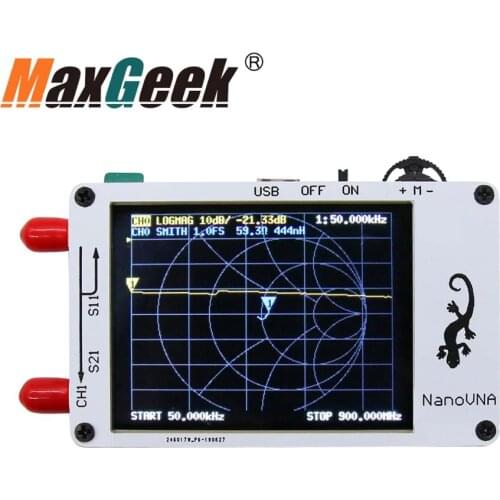 Maxgeek NanoVNA Vector Network Analyser Antenna Analyser Shortwave MF HF VHF UHF Genius with LCD Display
