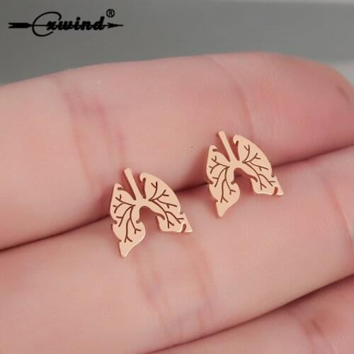 Cxwind Hot Geometric Earrings Hollow Lungs Earrings For Women Girl Summer Golden Silver Color Fashion Stainless Steel Jewelry