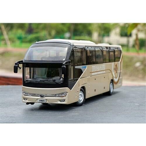 1:42 For YuTong Bus ZK6128HQB Coach Bus Diecast Metal Car Model Gold Toys Boy Girl Gift Collection Gold Metal,Plastic,Rubber