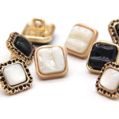 10pcs Vintage Square Metal Wedding Dress Decorative Buttons For Clothing Shirt Sweaters Sewing DIY Crafts Accessories Wholesale